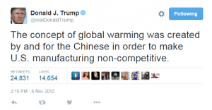 Trump appears to have done a U-Turn, admitting there may be some connectivity between humans and climate change. 