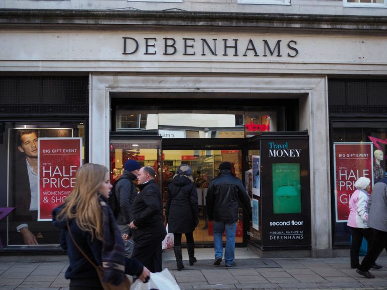 Debenhams shares hit by “cash crunch” claims